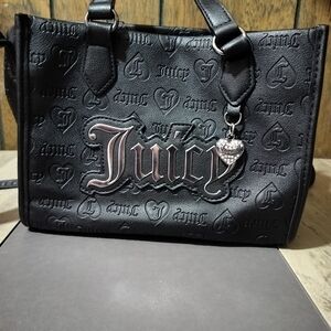 NWOT Juicy Couture Black Embossed Logo Tote